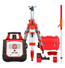Комплект: ротационный нивелир RGK SP-100 + штатив RGK SH-170 рейка RGK LR-2