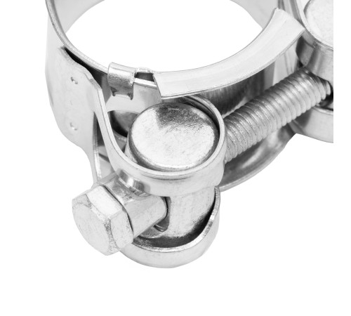 Хомуты металлические, силовые 26-28 мм, ширина 18 мм, шарнирный, W1, 2 шт Сибртех