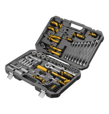 Набор инструментов, 1/2", 1/4", CrV, S2, пластиковый кейс, 84 предмета Denzel Набор инструментов, 1/2", 1/4", CrV, S2, пластиковый кейс, 84 предмета Denzel