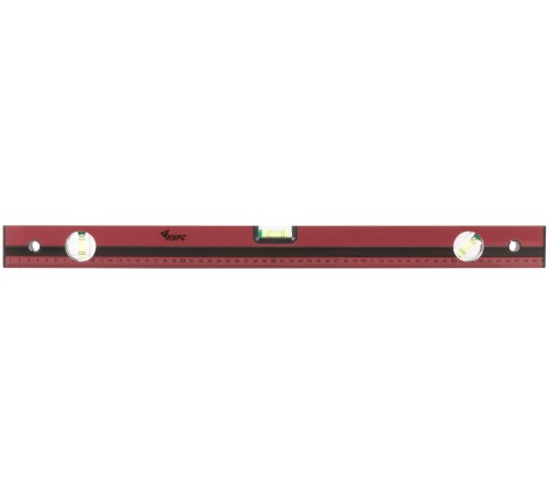 Уровень "Оптима", 3 глазка, красный корпус, фрезерованная рабочая грань, шкала  600 мм КУРС
