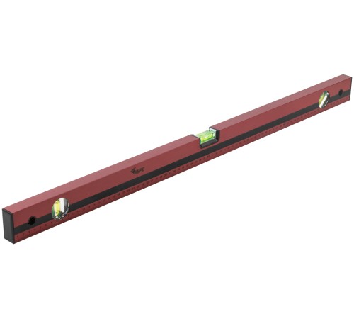 Уровень "Оптима", 3 глазка, красный корпус, фрезерованная рабочая грань, шкала  800 мм КУРС