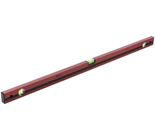 Уровень "Оптима", 3 глазка, красный корпус, фрезерованная рабочая грань, шкала 1000 мм КУРС