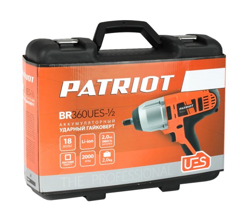 Гайковерт ударный аккумуляторный PATRIOT BR 360 UES 1/2 Гайковерт ударный аккумуляторный PATRIOT BR 360 UES 1/2