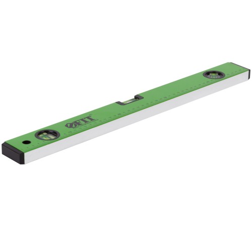 Уровень "Техно", 3 глазка, зеленый корпус, фрезерованная рабочая грань, шкала  500 мм FIT IT