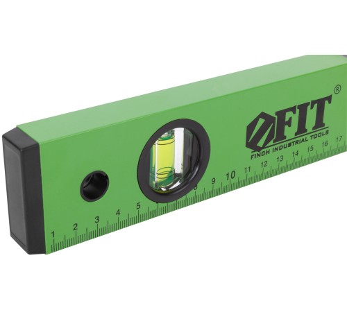 Уровень "Техно", 3 глазка, зеленый корпус, фрезерованная рабочая грань, шкала  500 мм FIT IT