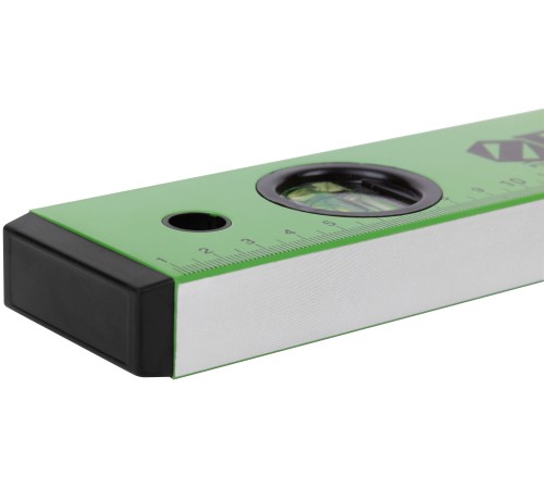 Уровень "Техно", 3 глазка, зеленый корпус, фрезерованная рабочая грань, шкала  500 мм FIT IT