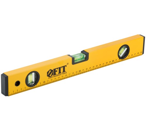 Уровень "Старт", 3 глазка, желтый корпус, фрезер. рабочая грань, магниты, шкала  400 мм FIT IT