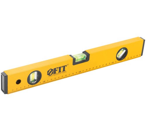 Уровень "Стайл", 3 глазка, желтый усиленный корпус, фрезер. рабочая грань, шкала, Профи  400 мм FIT HQ