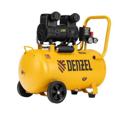 Компрессор безмасл. малошумный DLP-1500/50, 1,5 кВт,50 л, 2850 об/мин, 250 л/мин Denzel