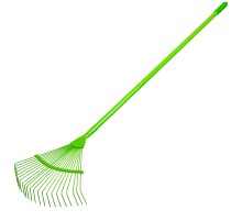 Грабли веерные стальные, 420 х 1585 мм, 22 круглых зуба, эмалированные, стальной черенок, Palisad