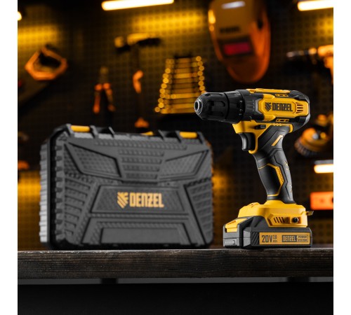 Дрель-шуруповерт аккумуляторная CDQ-20, Li-Ion, 20 В// Denzel