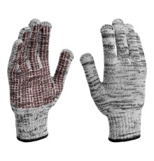 Перчатки трикотажные, акрил, усиленные, ПВХ-гель Протектор, цвет: мулине, 10 класс Сибртех
