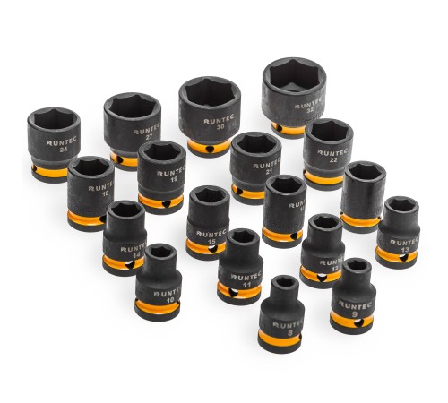 RUNTEC RT-ISPE53F Набор с пневмогайковертом, ударными головками и аксессуарами RUNTEC 1/2", 8-32 мм, CrMo в ложементе EVA, 53 предмета