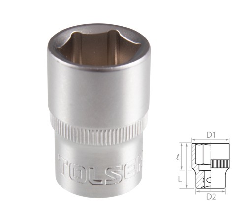 Головка торцевая стандартная шестигранная 1/2", 16 мм TOLSEN TT16516 Головка торцевая стандартная шестигранная 1/2", 16 мм TOLSEN TT16516
