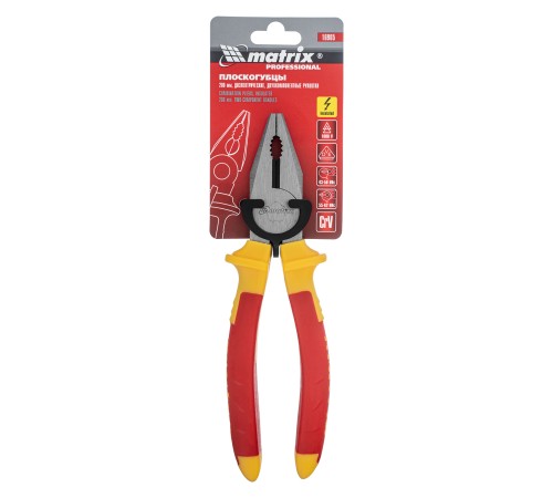 Плоскогубцы комбинированные Insulated, 200 мм, двухкомпонентные рукоятки Matrix Professional Плоскогубцы комбинированные Insulated, 200 мм, двухкомпонентные рукоятки Matrix Professional
