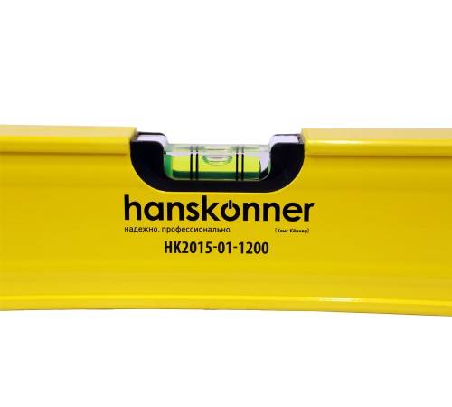 Уровень 1200 мм, фрезеров., магнитный, 3 глазка, точность 0.5мм/м, Hanskonner