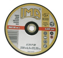 Абразивный шлифовальный диск IMA по металлу 230х6,5х22,23мм A24P изогнутый