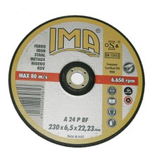 Абразивный шлифовальный диск IMA по металлу 230х6,5х22,23мм A24P изогнутый Абразивный шлифовальный диск IMA по металлу 230х6,5х22,23мм A24P изогнутый