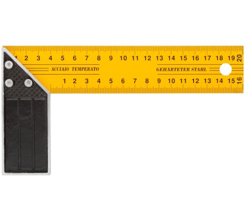 Угольник столярный желтый усиленный 200 мм FIT IT Угольник столярный желтый усиленный 200 мм FIT IT