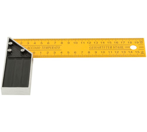 Угольник столярный желтый усиленный 200 мм FIT IT Угольник столярный желтый усиленный 200 мм FIT IT