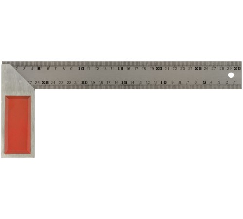 Угольник столярный, рифленая шкала, чугунное основание 300 мм FIT IT Угольник столярный, рифленая шкала, чугунное основание 300 мм FIT IT