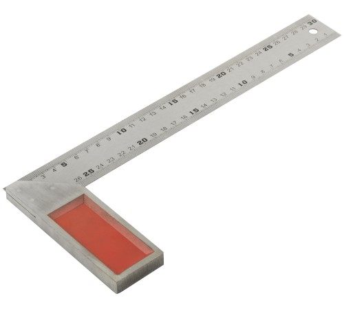 Угольник столярный, рифленая шкала, чугунное основание 300 мм FIT IT Угольник столярный, рифленая шкала, чугунное основание 300 мм FIT IT