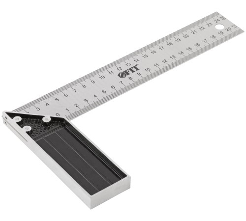 Угольник столярный, рифленая шкала, алюминиевое основание 250 мм FIT IT Угольник столярный, рифленая шкала, алюминиевое основание 250 мм FIT IT