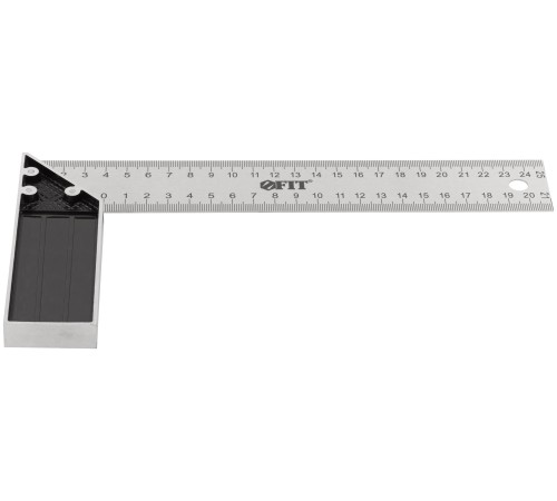 Угольник столярный, рифленая шкала, алюминиевое основание 250 мм FIT IT Угольник столярный, рифленая шкала, алюминиевое основание 250 мм FIT IT