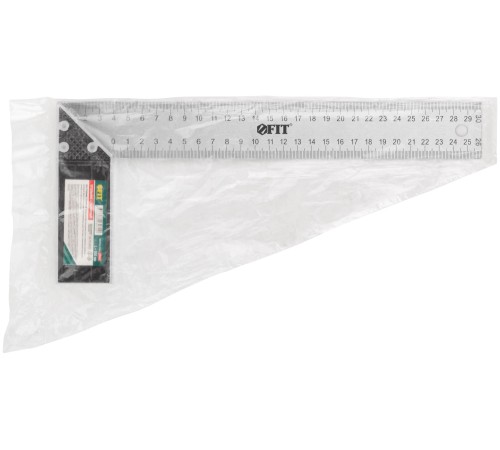 Угольник столярный, рифленая шкала, алюминиевое основание 300 мм FIT IT