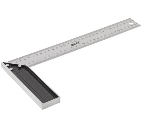 Угольник столярный, рифленая шкала, алюминиевое основание 350 мм FIT IT Угольник столярный, рифленая шкала, алюминиевое основание 350 мм FIT IT
