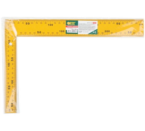 Угольник столярный цельнометаллический желтый, крашеная шкала 200 х 300 мм FIT IT Угольник столярный цельнометаллический желтый, крашеная шкала 200 х 300 мм FIT IT