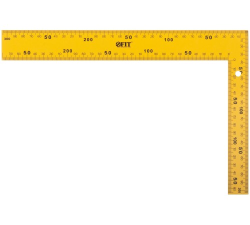 Угольник столярный цельнометаллический желтый, крашеная шкала 200 х 300 мм FIT IT Угольник столярный цельнометаллический желтый, крашеная шкала 200 х 300 мм FIT IT