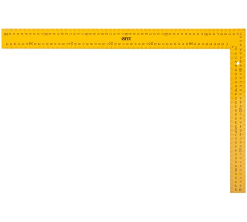 Угольник столярный цельнометаллический желтый, крашеная шкала 400 x 600 мм FIT IT Угольник столярный цельнометаллический желтый, крашеная шкала 400 x 600 мм FIT IT