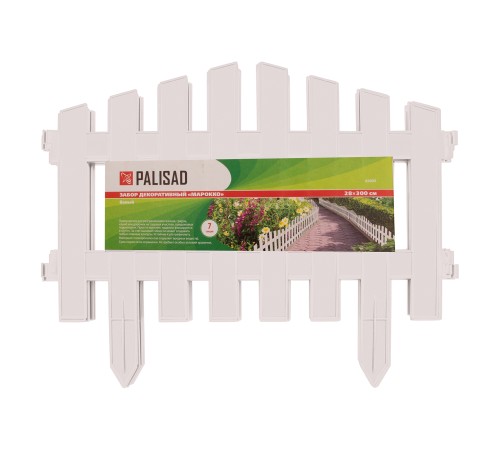 Забор декоративный "Марокко", 28 х 300 см, белый, Palisad Забор декоративный "Марокко", 28 х 300 см, белый, Palisad