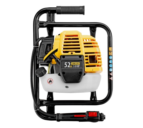 Мотобур DX-52, объём двигателя 52 см3, соединение 20 мм, без шнека Denzel