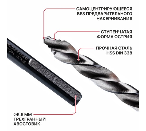 Сверло по металлу самоцентрирующееся P.I.T. DRUA AMED16-0005A