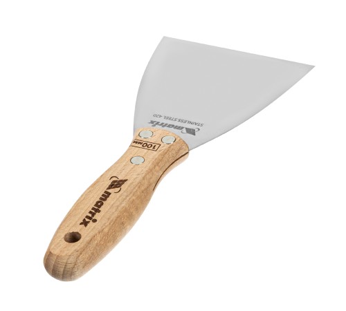 Шпательная лопатка из нержавеющей стали, 100 мм, буковая рукоятка, EFP Matrix