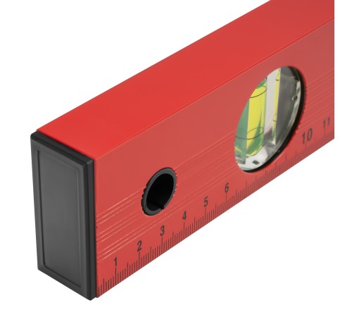 Уровень алюминиевый, 600 мм, 3 глазка, красный, линейка Matrix