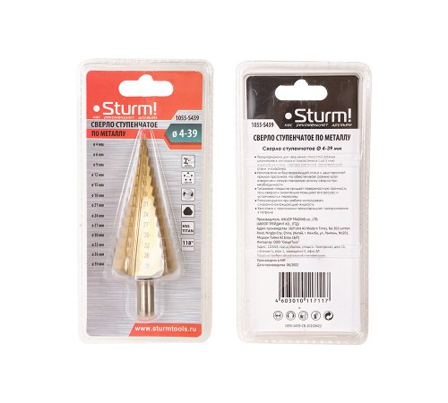 Сверла ступенчатые Sturm! 1055-S439 Сверла ступенчатые Sturm! 1055-S439