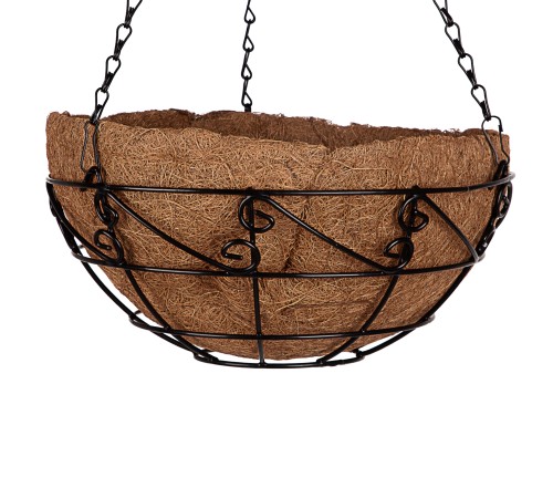 Подвесное кашпо с орнаментом, 30 см, с кокосовой корзиной Palisad