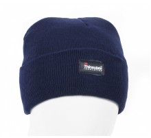 Шапка трикотажная двойная утепленная Север, темно-синий