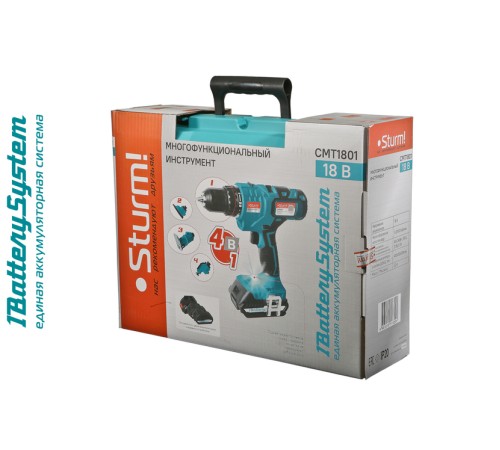 Аккумуляторный шуруповерт-мультитул 4в1 Sturm! CMT1801 1BatterySystem Аккумуляторный шуруповерт-мультитул 4в1 Sturm! CMT1801 1BatterySystem
