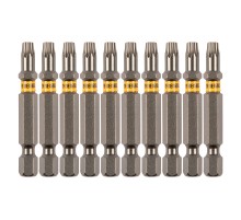 Бита TX 25х50, сталь S2, шестигранный профиль, 10 шт. Е 6,3 Denzel Бита TX 25х50, сталь S2, шестигранный профиль, 10 шт. Е 6,3 Denzel