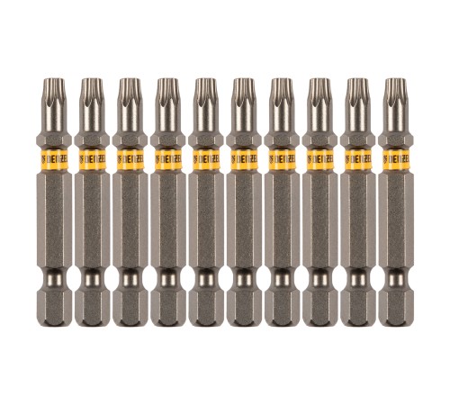 Бита TX 25х50, сталь S2, шестигранный профиль, 10 шт. Е 6,3 Denzel Бита TX 25х50, сталь S2, шестигранный профиль, 10 шт. Е 6,3 Denzel