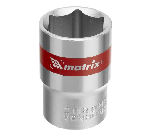 Головка торцевая, 19 мм, шестигранная, CrV, под квадрат 1/2, хромированная Matrix Головка торцевая, 19 мм, шестигранная, CrV, под квадрат 1/2, хромированная Matrix