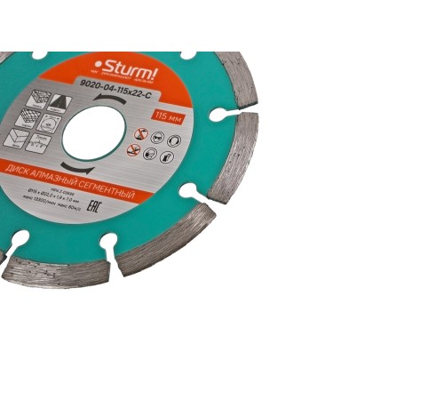 Диск алмазный Sturm! 9020-04-115x22-C