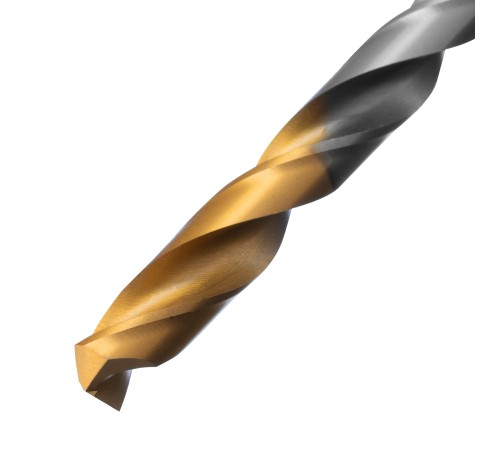 Сверло спиральное по металлу 8 х 165 мм, Р6М5, Golden Tip, удлиненное Denzel