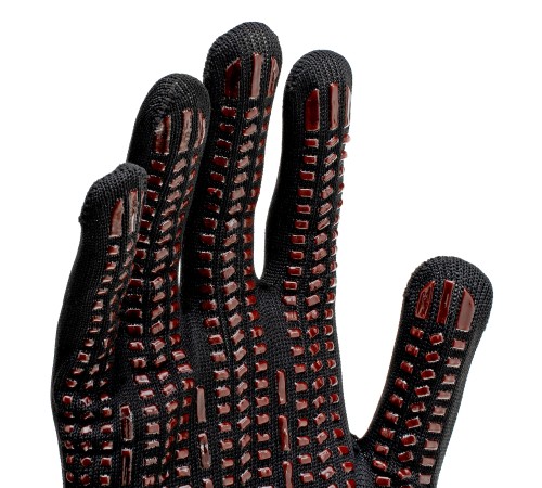 Перчатки трикотажные, синтетическая нить, ПВХ-гель точка, цвет: черный, L, 13 класс Сибртех