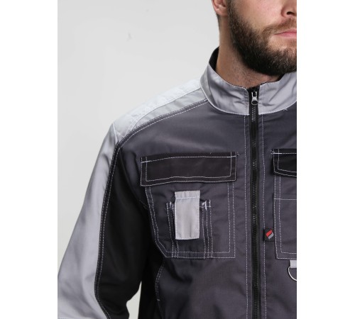 Костюм Формула (тк.Смесовая,240) брюки, т.серый/св.серый/черный