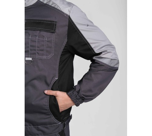 Костюм Формула (тк.Смесовая,240) брюки, т.серый/св.серый/черный